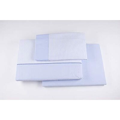 Blanco Underzy 3-delige beddengoedset, 100% flanel, hoogwaardige kwaliteit (laken, kussensloop en hoeslaken), voor bed 120 cm (120 x 190/200 cm), blauw Blanco Underzy 3-delige beddengoedset, 100% flanel, hoogwaardige kwaliteit (laken, kussensloop en hoeslaken), voor bed 120 cm (120 x 190/200 cm), blauw