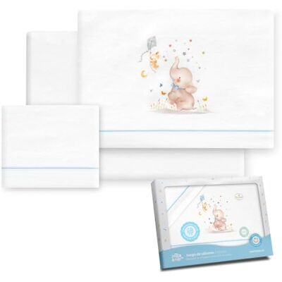 Interbaby Flanellen kinderwagenbeddengoed 40 x 80 cm, met hoeslaken, laken en kussensloop Olifantenmotief Interbaby Flanellen kinderwagenbeddengoed 40 x 80 cm, met hoeslaken, laken en kussensloop Olifantenmotief