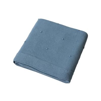 Italbaby Couverture en maille pour lit de bébé, mesure 110 x 150 cm pois avio Italbaby Couverture en maille pour lit de bébé, mesure 110 x 150 cm pois avio