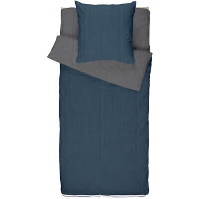 Bleu Calin Caradou Kinderbeddengoed van microvezel, 4-delig, inclusief dekbed, 90 x 190 cm, marineblauw/grijs/antraciet Bleu Calin Caradou Kinderbeddengoed van microvezel, 4-delig, inclusief dekbed, 90 x 190 cm, marineblauw/grijs/antraciet