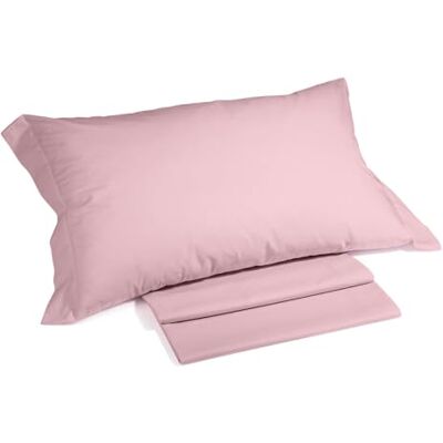 Caleffi Beddengoedset van 100% katoen, effen, voor tweepersoonsbed, roze Caleffi Beddengoedset van 100% katoen, effen, voor tweepersoonsbed, roze