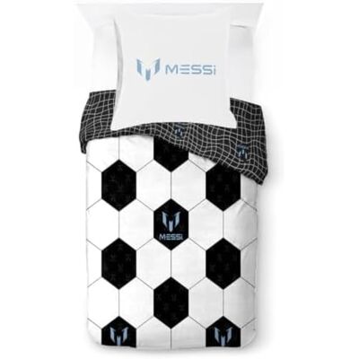 Jay Franco Messi voetbalbeddengoedset voor kinderen, 2-delig, superzacht, met kussensloop, alleen dekbedovertrek (vulling niet inbegrepen), wit Jay Franco Messi voetbalbeddengoedset voor kinderen, 2-delig, superzacht, met kussensloop, alleen dekbedovertrek (vulling niet inbegrepen), wit