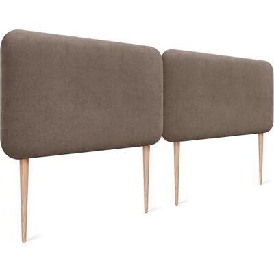DHOME Hoofdeinde voor bed, gevoerd, glad, afgerond, van gladde stof, met poten, akoestisch, absorberend, voor slaapkamer (bruin, 200 cm, dubbel) DHOME Hoofdeinde voor bed, gevoerd, glad, afgerond, van gladde stof, met poten, akoestisch, absorberend, voor slaapkamer (bruin, 200 cm, dubbel)