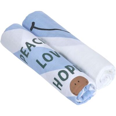 Lässig Babydeken, babydeken, 2 stuks, katoen, 120 x 120 cm, heavenly soft inbaddle XL, Happy Rascals Smile Lässig Babydeken, babydeken, 2 stuks, katoen, 120 x 120 cm, heavenly soft inbaddle XL, Happy Rascals Smile