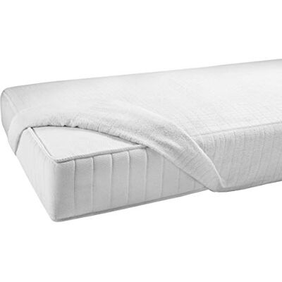 Gabel Matrasbeschermer van jersey en katoen, 90 x 200 x 0,4 cm, Bianco Gabel Matrasbeschermer van jersey en katoen, 90 x 200 x 0,4 cm, Bianco