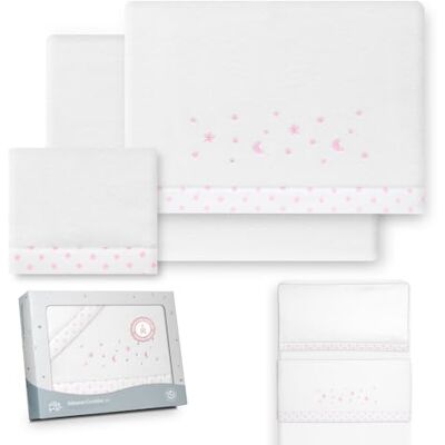 Interbaby Beddengoed voor wieg 50 x 80 cm Koraalstof winterbeddengoed set Moonster patroon Inclusief hoeslaken, laken en kussensloop Interbaby Beddengoed voor wieg 50 x 80 cm Koraalstof winterbeddengoed set Moonster patroon Inclusief hoeslaken, laken en kussensloop