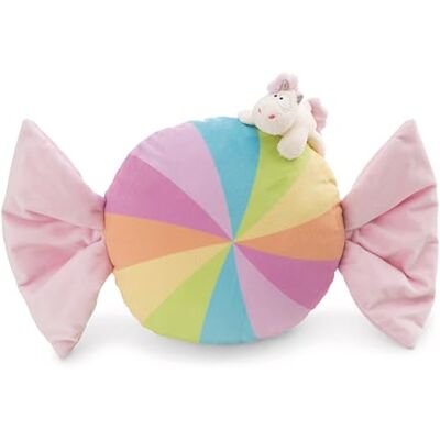 NICI 61918 Snoepvormig kussen, 45 cm, met eenhoorn, 12 cm, wit, pluizig, voor jongens, meisjes, baby's en knuffelliefhebbers, ideaal voor kinderkamer of onderweg NICI 61918 Snoepvormig kussen, 45 cm, met eenhoorn, 12 cm, wit, pluizig, voor jongens, meisjes, baby's en knuffelliefhebbers, ideaal voor kinderkamer of onderweg