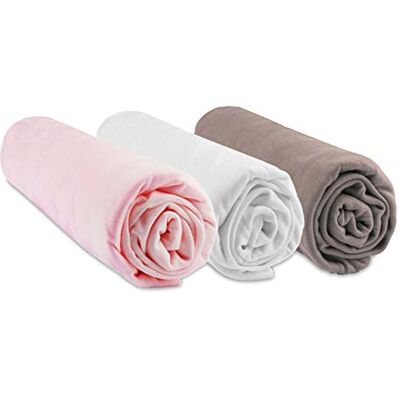 Easy dort Hoeslaken, 60 x 120 cm, babybed, wieg, paraplu, 60 x 120 cm, bamboe, hypoallergeen, roze, wit, taupe, rekbaar, gezonde slaap, Öko-Tex Standard, gemaakt in Europa Easy dort Hoeslaken, 60 x 120 cm, babybed, wieg, paraplu, 60 x 120 cm, bamboe, hypoallergeen, roze, wit, taupe, rekbaar, gezonde slaap, Öko-Tex Standard, gemaakt in Europa