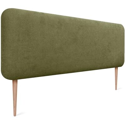 DHOME Hoofdeinde voor bed, glad, afgerond, van gladde stof, met poten, akoestisch, absorberend, voor slaapkamer (groen, 150 cm) DHOME Hoofdeinde voor bed, glad, afgerond, van gladde stof, met poten, akoestisch, absorberend, voor slaapkamer (groen, 150 cm)