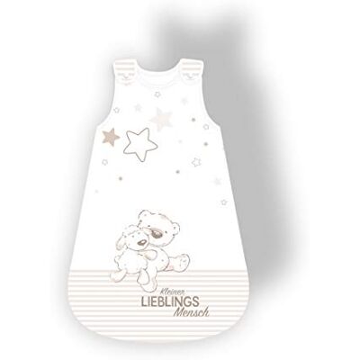 Herding Baby Best slaapzak voor baby's, motief kleine lievelingsmensch, 110 cm, ritssluiting aan de zijkant en drukknopen, wit Herding Baby Best slaapzak voor baby's, motief kleine lievelingsmensch, 110 cm, ritssluiting aan de zijkant en drukknopen, wit