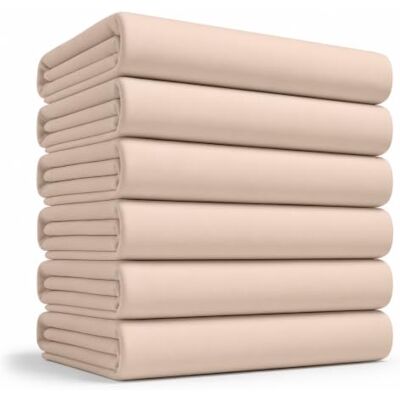 Utopia Bedding Set van 6 hoeslakens van geborstelde microvezel, zacht, krimp- en kleurecht, onderhoudsvriendelijk (tweepersoonsbed, beige) Utopia Bedding Set van 6 hoeslakens van geborstelde microvezel, zacht, krimp- en kleurecht, onderhoudsvriendelijk (tweepersoonsbed, beige)