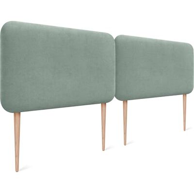 DHOME Hoofdeinde voor bed, gevoerd, glad, afgerond, van gladde stof, met poten, akoestisch, absorberend, voor slaapkamer (watergroen, 160 cm, dubbel) DHOME Hoofdeinde voor bed, gevoerd, glad, afgerond, van gladde stof, met poten, akoestisch, absorberend, voor slaapkamer (watergroen, 160 cm, dubbel)