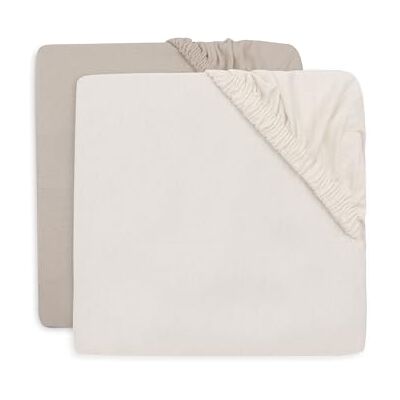 Jollein Set van 2 jersey hoeslakens Voor park Oatmeal/zand 75 x 95 cm 100% katoen Hoeslaken Oeko-Tex gecertificeerd Jollein Set van 2 jersey hoeslakens Voor park Oatmeal/zand 75 x 95 cm 100% katoen Hoeslaken Oeko-Tex gecertificeerd
