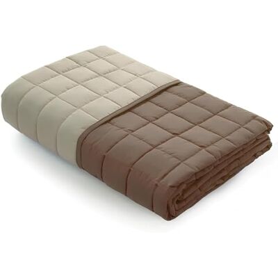 Caleffi Moderne gewatteerde sprei voor tweepersoonsbed, effen, mokka Caleffi Moderne gewatteerde sprei voor tweepersoonsbed, effen, mokka