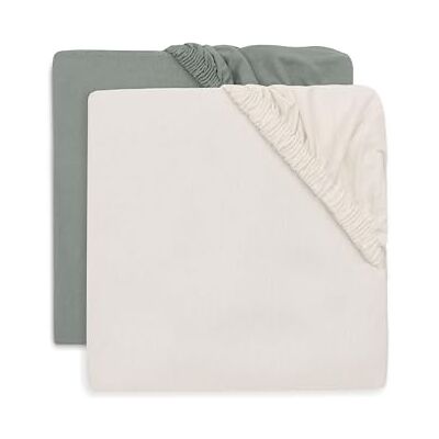Jollein Set van 2 jersey hoeslakens voor kinderbed, marinegroen/ivoor 60 x 120 cm, katoenen hoeslaken, Oeko-Tex gecertificeerd Jollein Set van 2 jersey hoeslakens voor kinderbed, marinegroen/ivoor 60 x 120 cm, katoenen hoeslaken, Oeko-Tex gecertificeerd