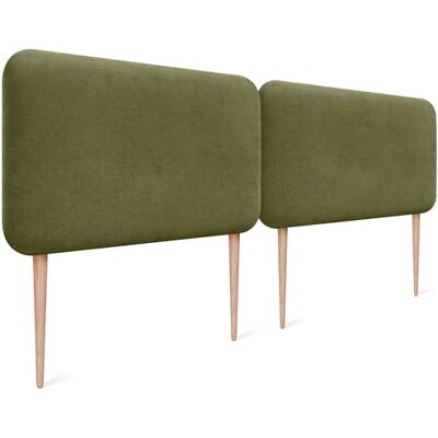 DHOME Hoofdeinde voor bed, gevoerd, glad, afgerond, van gladde stof, met poten, akoestisch, absorberend, voor slaapkamer (groen, 220 cm, dubbel) DHOME Hoofdeinde voor bed, gevoerd, glad, afgerond, van gladde stof, met poten, akoestisch, absorberend, voor slaapkamer (groen, 220 cm, dubbel)