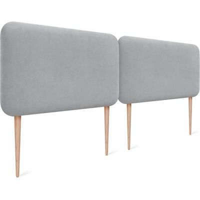 DHOME Hoofdeinde voor bed, gevoerd, glad, afgerond, van gladde stof, met poten, akoestisch, absorberend, voor slaapkamer (lichtgrijs, 220 cm, dubbel) DHOME Hoofdeinde voor bed, gevoerd, glad, afgerond, van gladde stof, met poten, akoestisch, absorberend, voor slaapkamer (lichtgrijs, 220 cm, dubbel)
