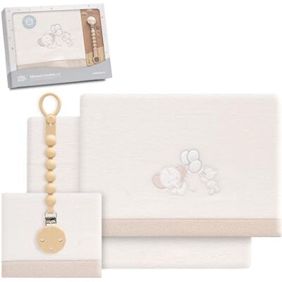 Interbaby Underzy Beddengoedset 100% polyester, 100% polyester, warm, zacht, met hoeslaken, laken en kussensloop, ideaal voor de winter, hart, olifant, beige Interbaby Underzy Beddengoedset 100% polyester, 100% polyester, warm, zacht, met hoeslaken, laken en kussensloop, ideaal voor de winter, hart, olifant, beige