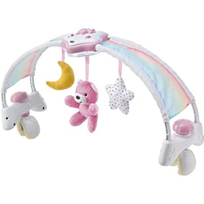 Chicco Regenboog Ontwikkelingsspel 2-in-1 compatibel met Next2Me bed, wiegbord met regenboogboog en nachtlampje met muziek en hangers, babyspeelgoed 0 maanden Chicco Regenboog Ontwikkelingsspel 2-in-1 compatibel met Next2Me bed, wiegbord met regenboogboog en nachtlampje met muziek en hangers, babyspeelgoed 0 maanden
