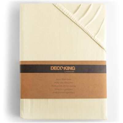 DecoKing Hoeslaken 100% katoen Jersey boxspring Crème 160x200-180x200 Amber DecoKing Hoeslaken 100% katoen Jersey boxspring Crème 160x200-180x200 Amber