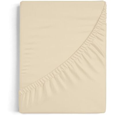 Blanco Hoeslaken A8, 100% katoen, 135 x 190/200 cm, beige Blanco Hoeslaken A8, 100% katoen, 135 x 190/200 cm, beige
