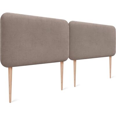 DHOME Hoofdeinde voor bed, glad, afgerond, van gladde stof, met poten, akoestisch, absorberend, voor slaapkamer (aarde, 160 cm, dubbel) DHOME Hoofdeinde voor bed, glad, afgerond, van gladde stof, met poten, akoestisch, absorberend, voor slaapkamer (aarde, 160 cm, dubbel)