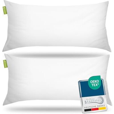Beautissu Set van 2 Hoofdkussens 40x80cm BeauNuit UK – Gewatteerd Kussen Microvezel 450 g Vulling – Wasbaar Slaapkussen Dubbelpak Geschikt voor Mensen met Allergieën & Oeko-TEX Beautissu Set van 2 Hoofdkussens 40x80cm BeauNuit UK – Gewatteerd Kussen Microvezel 450 g Vulling – Wasbaar Slaapkussen Dubbelpak Geschikt voor Mensen met Allergieën & Oeko-TEX