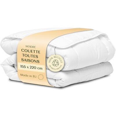 WENDRE Soft Touch Dekbed, 155 x 220 cm, zacht, licht, ideaal voor het hele jaar, hypoallergeen en mijtdicht, dekbedovertrek met microvezelovertrek, wit, afmetingen 155 x 220 cm Microfibre respirante, hypoallergénique, certifiée OEKO-TEX, fabriquée en Eu WENDRE Soft Touch Dekbed, 155 x 220 cm, zacht, licht, ideaal voor het hele jaar, hypoallergeen en mijtdicht, dekbedovertrek met microvezelovertrek, wit, afmetingen 155 x 220 cm Microfibre respirante, hypoallergénique, certifiée OEKO-TEX, fabriquée en Eu