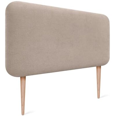DHOME Hoofdeinde voor bed, glad, afgerond, van gladde stof, met poten, akoestisch, absorberend, voor slaapkamer (beige, 95 cm) DHOME Hoofdeinde voor bed, glad, afgerond, van gladde stof, met poten, akoestisch, absorberend, voor slaapkamer (beige, 95 cm)
