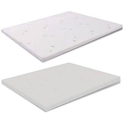MiaSuite i sogni italiani Matrasbeschermer, 160 x 190 cm, dikte 5 cm, traagschuim, afneembare overtrek van aloë vera, bianco MiaSuite i sogni italiani Matrasbeschermer, 160 x 190 cm, dikte 5 cm, traagschuim, afneembare overtrek van aloë vera, bianco