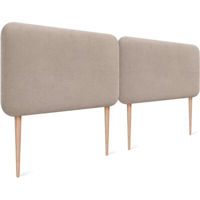 DHOME Hoofdeinde voor bed, gevoerd, glad, afgerond, van gladde stof, met poten, akoestisch, absorberend, voor slaapkamer (beige, 180 cm, dubbel) DHOME Hoofdeinde voor bed, gevoerd, glad, afgerond, van gladde stof, met poten, akoestisch, absorberend, voor slaapkamer (beige, 180 cm, dubbel)