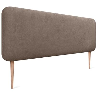 DHOME Hoofdeinde voor bed, glad, afgerond, van gladde stof, met poten, akoestisch, absorberend, voor slaapkamer (bruin, 150 cm) DHOME Hoofdeinde voor bed, glad, afgerond, van gladde stof, met poten, akoestisch, absorberend, voor slaapkamer (bruin, 150 cm)