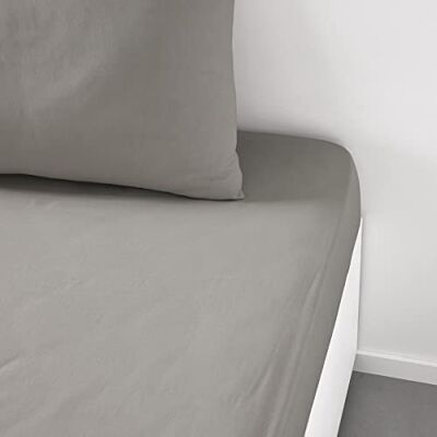 TODAY Essential Hoeslaken, 140 x 190 cm, voor tweepersoonsbed, 100% katoen, effen, duinen TODAY Essential Hoeslaken, 140 x 190 cm, voor tweepersoonsbed, 100% katoen, effen, duinen