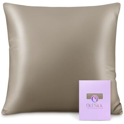 OLESILK Kussensloop van natuurlijke moerbeizijde, 16 mommen: Verzorgt je huid en minder haaruitval: taupe, 65 x 65 cm OLESILK Kussensloop van natuurlijke moerbeizijde, 16 mommen: Verzorgt je huid en minder haaruitval: taupe, 65 x 65 cm