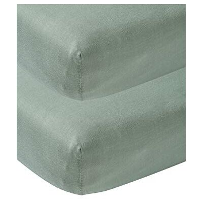 MEYCO 563222 2-pack hoeslaken, wieg, stone green MEYCO 563222 2-pack hoeslaken, wieg, stone green