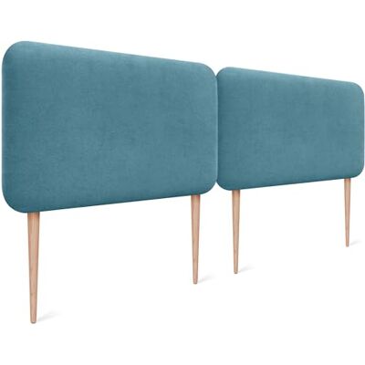 DHOME Hoofdeinde voor bed, gevoerd, glad, afgerond, van gladde stof, met poten, akoestisch, absorberend, voor slaapkamer (turquoise, 220 cm, dubbel) DHOME Hoofdeinde voor bed, gevoerd, glad, afgerond, van gladde stof, met poten, akoestisch, absorberend, voor slaapkamer (turquoise, 220 cm, dubbel)