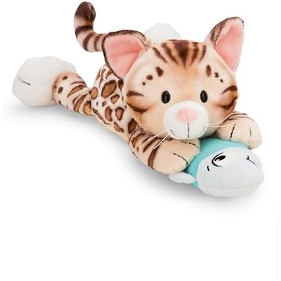 NICI 62152 Luipaardkat met pluche vis, zacht, schattig, om te knuffelen en te spelen, geweldig cadeau-idee, voor kinderen en volwassenen, 30 cm, bruin NICI 62152 Luipaardkat met pluche vis, zacht, schattig, om te knuffelen en te spelen, geweldig cadeau-idee, voor kinderen en volwassenen, 30 cm, bruin
