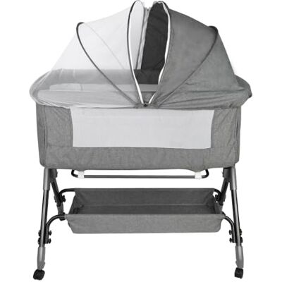 LANTUS Cododo babybed, 3-in-1, Cododo wieg met matras en muggennet, babywieg, draagkracht 50 kg, compact in 3 seconden, gemakkelijk te transporteren, 104 x 52 x 100 110 cm, linnengrijs LANTUS Cododo babybed, 3-in-1, Cododo wieg met matras en muggennet, babywieg, draagkracht 50 kg, compact in 3 seconden, gemakkelijk te transporteren, 104 x 52 x 100 110 cm, linnengrijs