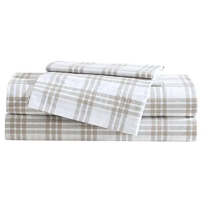 Eddie Bauer Beddengoedset voor tweepersoonsbed, beddengoedset van perkal katoen, superzacht en comfortabel, Oeko-Tex gecertificeerd (beige basic geruit, groot bed) Eddie Bauer Beddengoedset voor tweepersoonsbed, beddengoedset van perkal katoen, superzacht en comfortabel, Oeko-Tex gecertificeerd (beige basic geruit, groot bed)