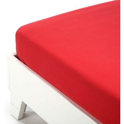 Caleffi 1 x hoeslaken CM.130 Uni Colors x 200 cm, rood Caleffi 1 x hoeslaken CM.130 Uni Colors x 200 cm, rood