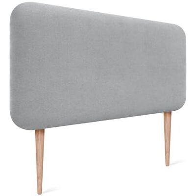 DHOME Hoofdeinde voor bed, glad, afgerond, van gladde stof, met poten, akoestisch, absorberend, voor slaapkamer (lichtgrijs, 90 cm) DHOME Hoofdeinde voor bed, glad, afgerond, van gladde stof, met poten, akoestisch, absorberend, voor slaapkamer (lichtgrijs, 90 cm)