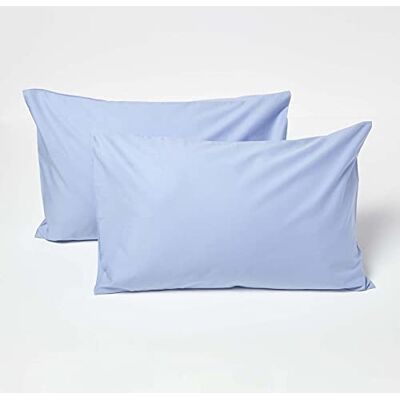 HOMESCAPES Kussenslopen voor kinderen, 40 x 60 cm, Egyptisch katoen, 200 draden, blauw, 2 stuks HOMESCAPES Kussenslopen voor kinderen, 40 x 60 cm, Egyptisch katoen, 200 draden, blauw, 2 stuks