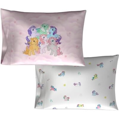 Franco Collectibles My Little Pony Beauty Silky omkeerbare kussensloop van zijdeachtig satijn, standaard, 50,8 x 76,2 cm, voor haar en huid, (officieel gelicentieerd product) Franco Collectibles My Little Pony Beauty Silky omkeerbare kussensloop van zijdeachtig satijn, standaard, 50,8 x 76,2 cm, voor haar en huid, (officieel gelicentieerd product)