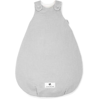 Julius Zöllner Babyslaapzak van mousseline warme vulling 2,5 TOG wasbaar op 40 °C Made in Germany Oeko TEX Standard 100 grijs maat 62/68 Julius Zöllner Babyslaapzak van mousseline warme vulling 2,5 TOG wasbaar op 40 °C Made in Germany Oeko TEX Standard 100 grijs maat 62/68