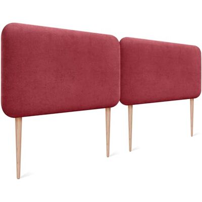 DHOME Hoofdeinde voor bed, gevoerd, glad, afgerond, van gladde stof, met poten, akoestisch, absorberend, voor slaapkamer (Rood, 220 cm, dubbel) DHOME Hoofdeinde voor bed, gevoerd, glad, afgerond, van gladde stof, met poten, akoestisch, absorberend, voor slaapkamer (Rood, 220 cm, dubbel)