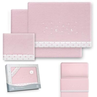 Interbaby Beddengoed voor wieg 50 x 80 cm Koraalstof winterbeddengoed set Moonster patroon Inclusief hoeslaken, laken en kussensloop Interbaby Beddengoed voor wieg 50 x 80 cm Koraalstof winterbeddengoed set Moonster patroon Inclusief hoeslaken, laken en kussensloop
