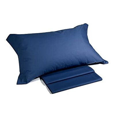 Caleffi Beddengoedset van 100% katoen, effen, voor tweepersoonsbed, blauw Caleffi Beddengoedset van 100% katoen, effen, voor tweepersoonsbed, blauw