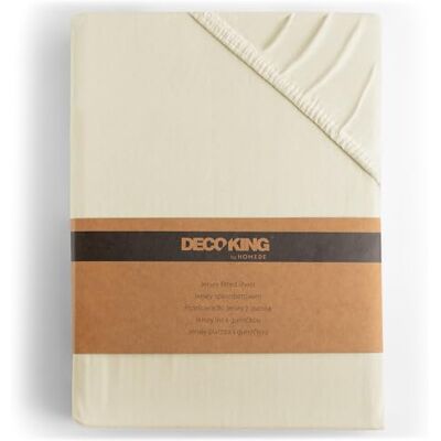 DecoKing Hoeslaken 100% katoen Jersey boxspring Beige 160x200-180x200 Amber DecoKing Hoeslaken 100% katoen Jersey boxspring Beige 160x200-180x200 Amber