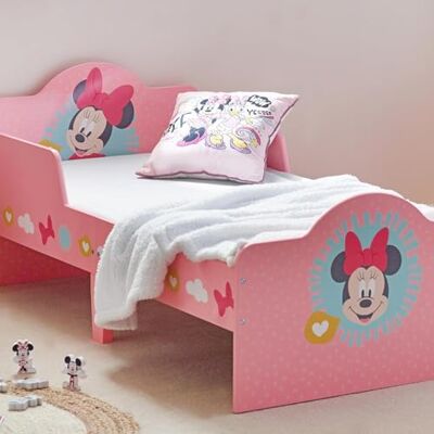 Disney Classic Minnie Kinderbed: robuuste constructie van technisch hout, beschermde zijkanten, houten latten, geschikt voor matrassen van 140 cm x 70 cm (matras niet inbegrepen) Disney Classic Minnie Kinderbed: robuuste constructie van technisch hout, beschermde zijkanten, houten latten, geschikt voor matrassen van 140 cm x 70 cm (matras niet inbegrepen)