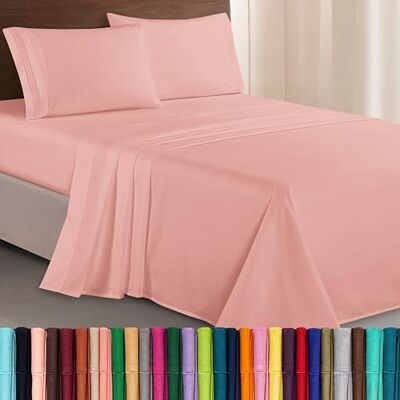 Elegant Comfort Zachte 4-delige beddengoedset van microvezel in hotelkwaliteit 1500 denier met drie lijnen borduurwerk, kreuk- en lichtbestendig, voor kingsize bed Elegant Comfort Zachte 4-delige beddengoedset van microvezel in hotelkwaliteit 1500 denier met drie lijnen borduurwerk, kreuk- en lichtbestendig, voor kingsize bed